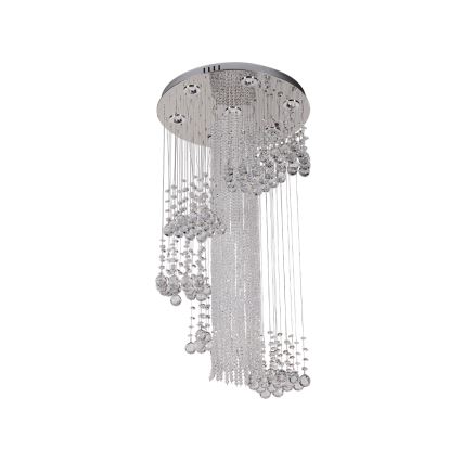 LED Crystal Ceiling Light NAURU LED/24W/230V Ø 45 cm Polished Chrome + Remote Control