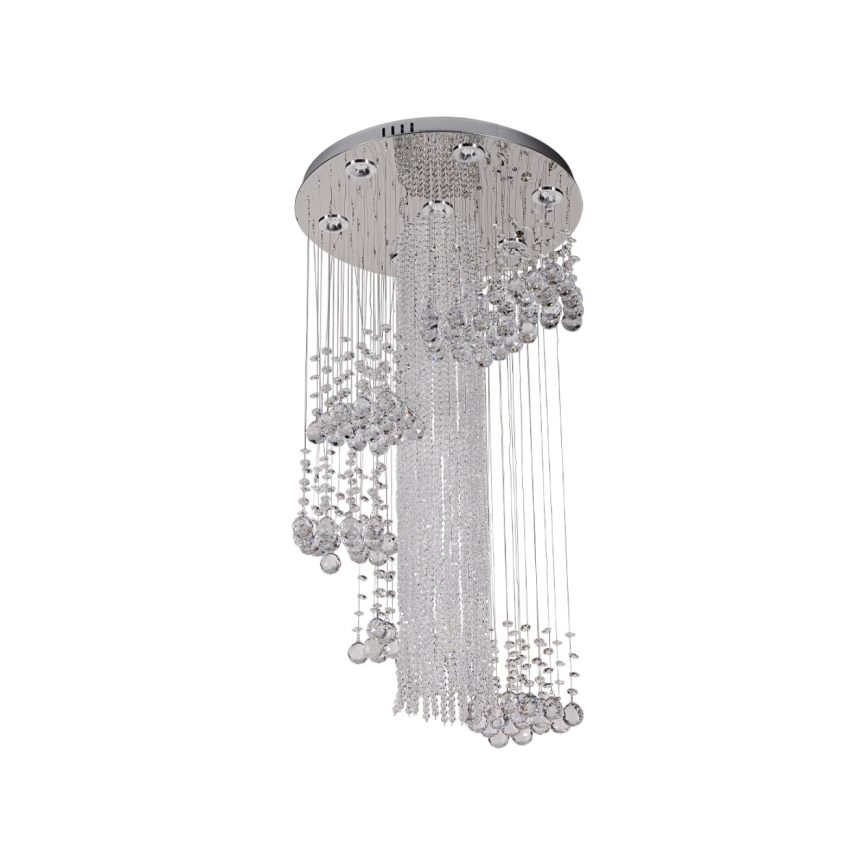 LED Crystal Ceiling Light NAURU LED/24W/230V Ø 45 cm Polished Chrome + Remote Control