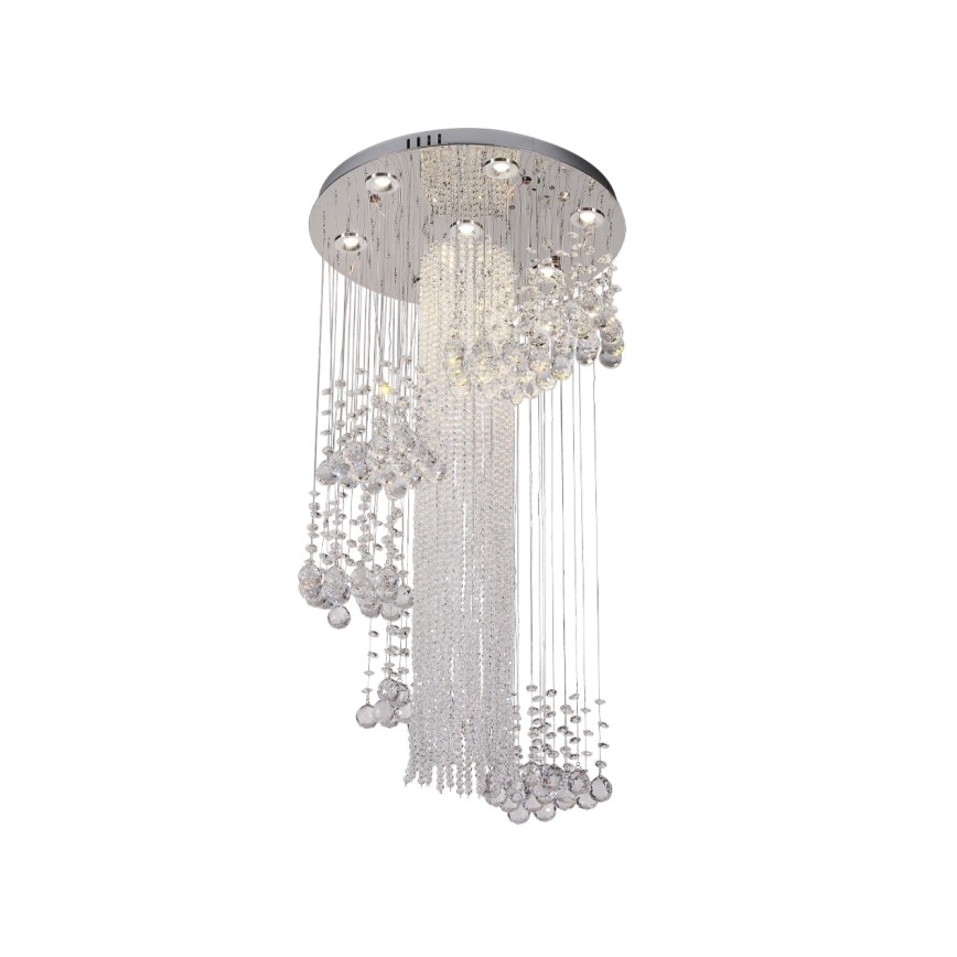 LED Crystal Ceiling Light NAURU LED/24W/230V Ø 45 cm Polished Chrome + Remote Control