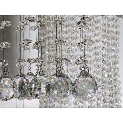 LED Crystal Ceiling Light NAURU LED/24W/230V Ø 45 cm Polished Chrome + Remote Control