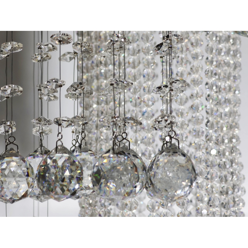 LED Crystal Ceiling Light NAURU LED/24W/230V Ø 45 cm Polished Chrome + Remote Control