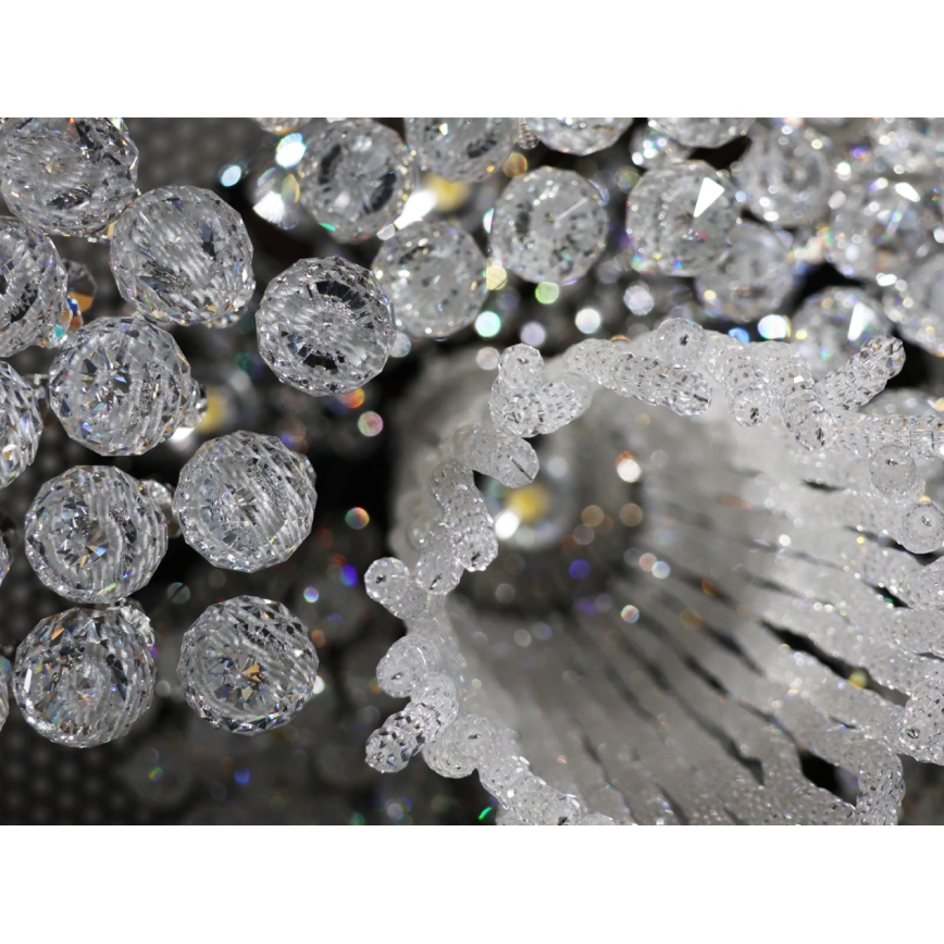 LED Crystal Ceiling Light NAURU LED/24W/230V Ø 45 cm Polished Chrome + Remote Control