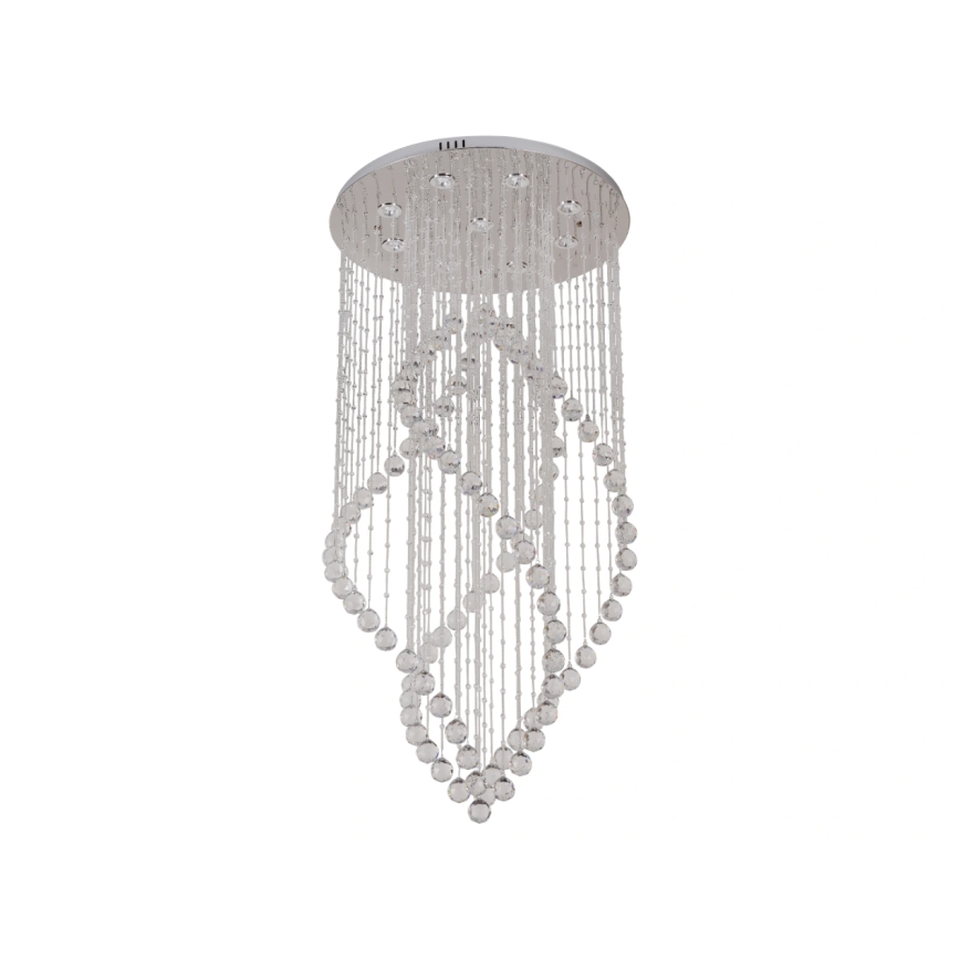 LED Crystal Ceiling Light NAURU LED/30W/230V Ø 60 cm Polished Chrome + Remote Control