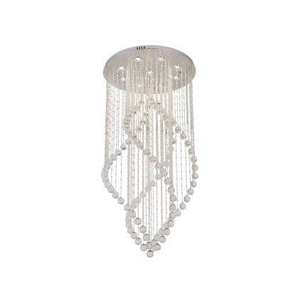 LED Crystal Ceiling Light NAURU LED/30W/230V Ø 60 cm Polished Chrome + Remote Control