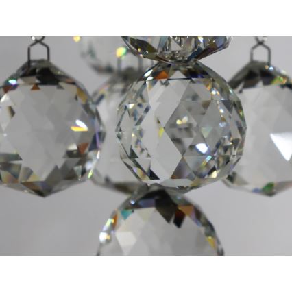 LED Crystal Ceiling Light NAURU LED/30W/230V Ø 60 cm Polished Chrome + Remote Control