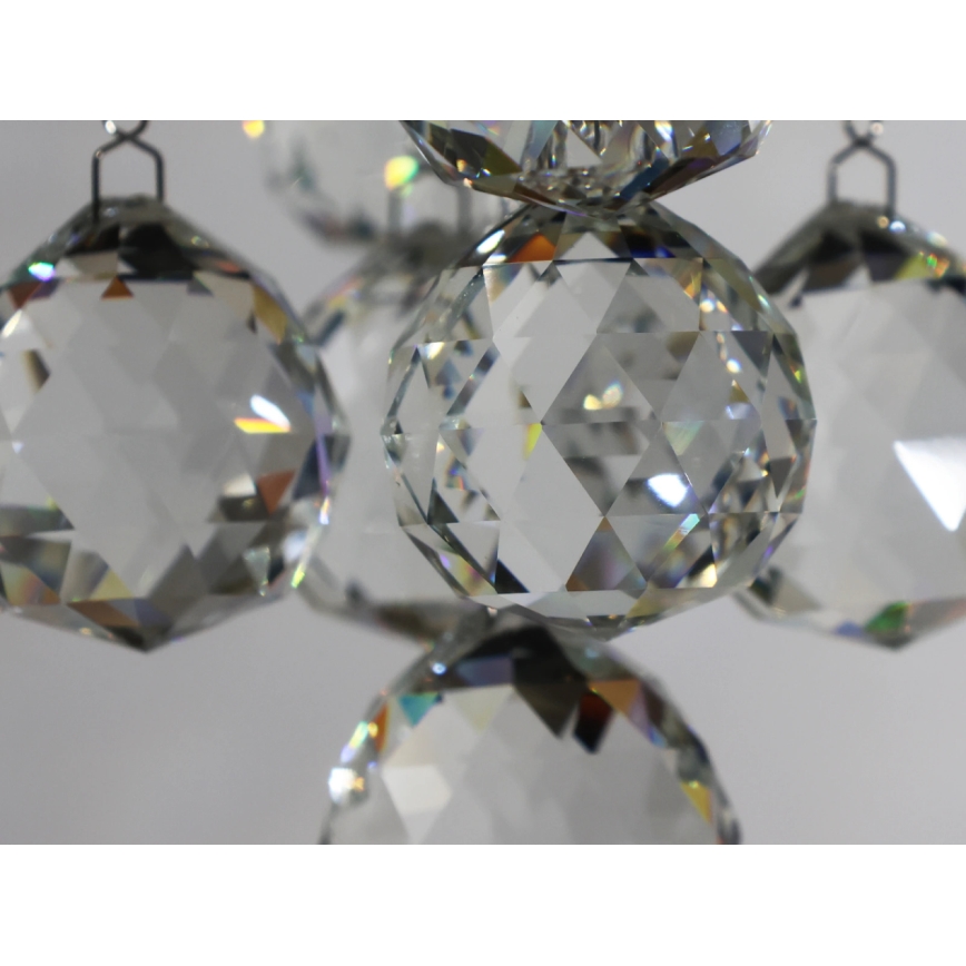 LED Crystal Ceiling Light NAURU LED/30W/230V Ø 60 cm Polished Chrome + Remote Control