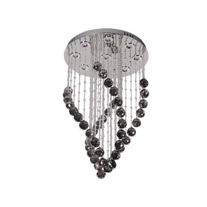 LED Crystal Ceiling Light NAURU LED/30W/230V Ø 40 cm Polished Chrome/Black + Remote Control