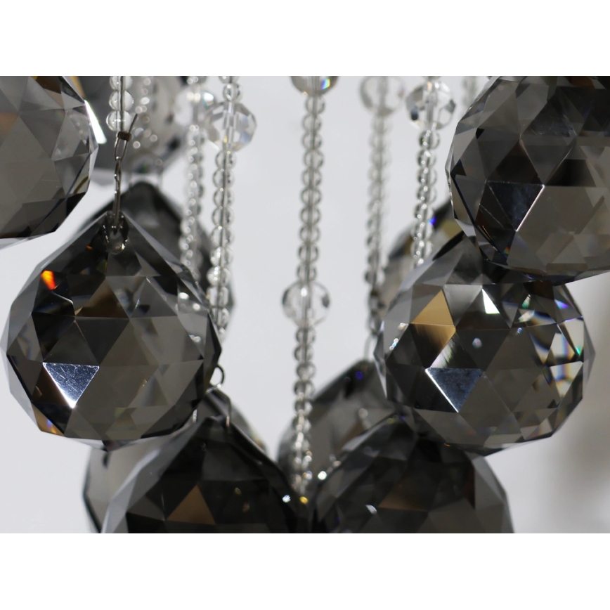 LED Crystal Ceiling Light NAURU LED/30W/230V Ø 40 cm Polished Chrome/Black + Remote Control