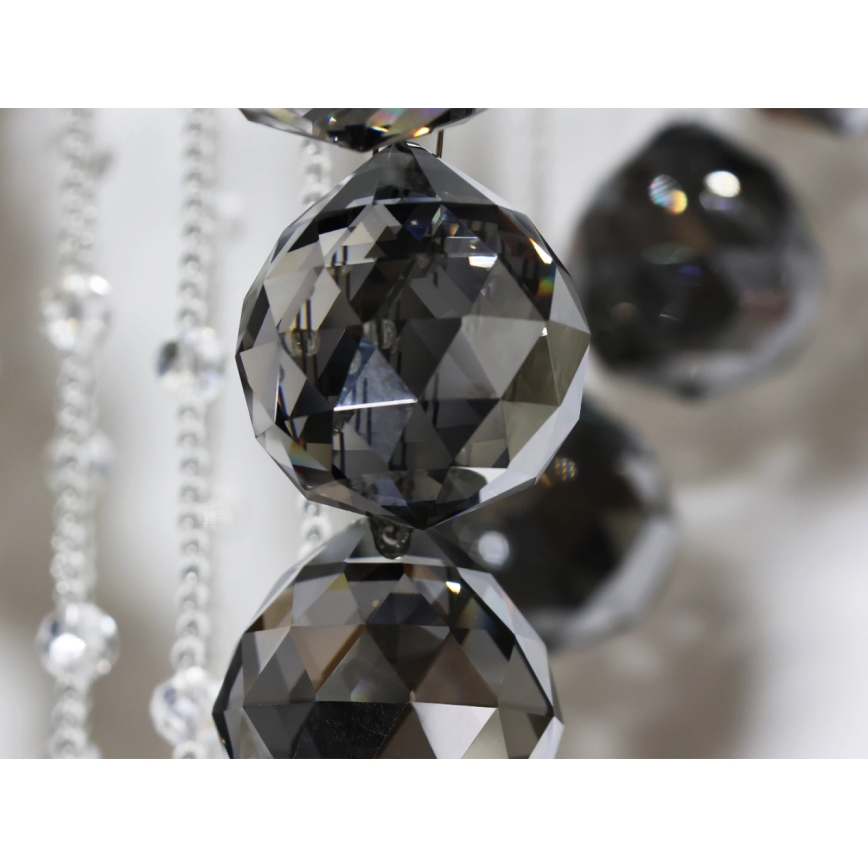 LED Crystal Ceiling Light NAURU LED/30W/230V Ø 40 cm Polished Chrome/Black + Remote Control