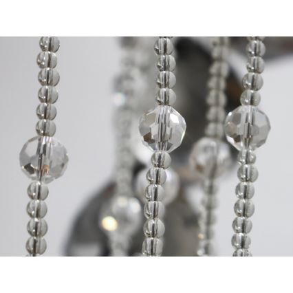 LED Crystal Ceiling Light NAURU LED/30W/230V Ø 40 cm Polished Chrome/Black + Remote Control