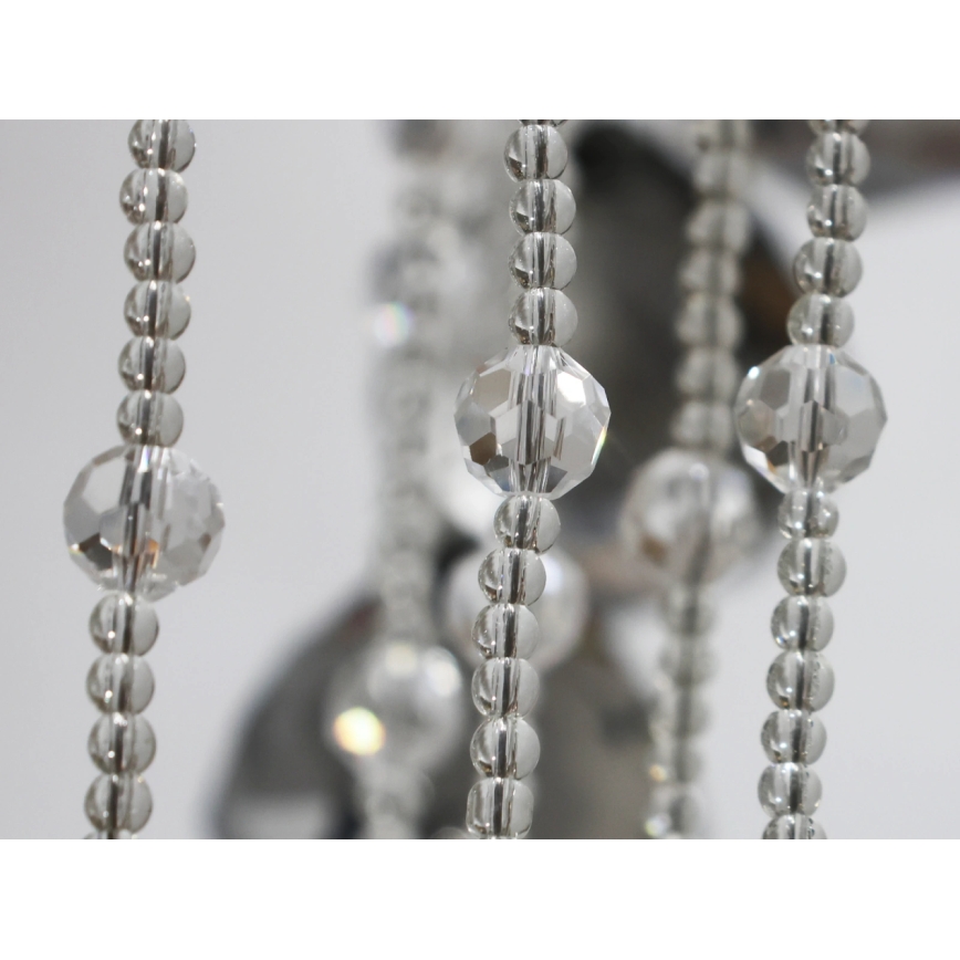 LED Crystal Ceiling Light NAURU LED/30W/230V Ø 40 cm Polished Chrome/Black + Remote Control