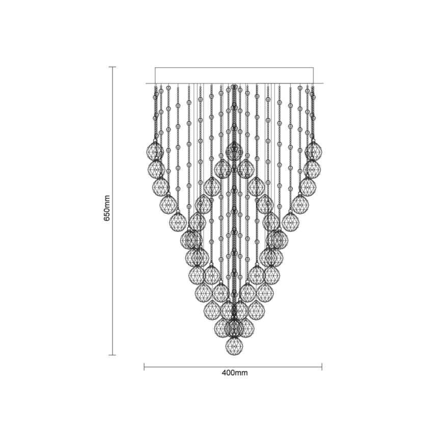 LED Crystal Ceiling Light NAURU LED/30W/230V Ø 40 cm Polished Chrome/Black + Remote Control