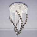 LED Crystal Ceiling Light NAURU LED/30W/230V Ø 40 cm Polished Chrome/Black + Remote Control