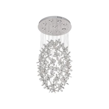 LED Crystal Ceiling Light SAMOA LED/30W/230V Ø 40 cm Polished Chrome + Remote Control