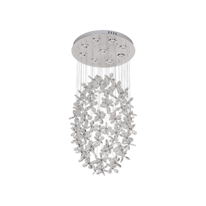 LED Crystal Ceiling Light SAMOA LED/30W/230V Ø 40 cm Polished Chrome + Remote Control