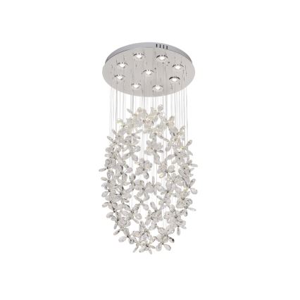 LED Crystal Ceiling Light SAMOA LED/30W/230V Ø 40 cm Polished Chrome + Remote Control