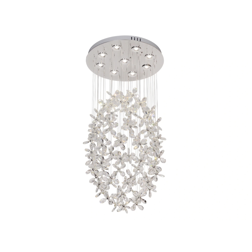 LED Crystal Ceiling Light SAMOA LED/30W/230V Ø 40 cm Polished Chrome + Remote Control