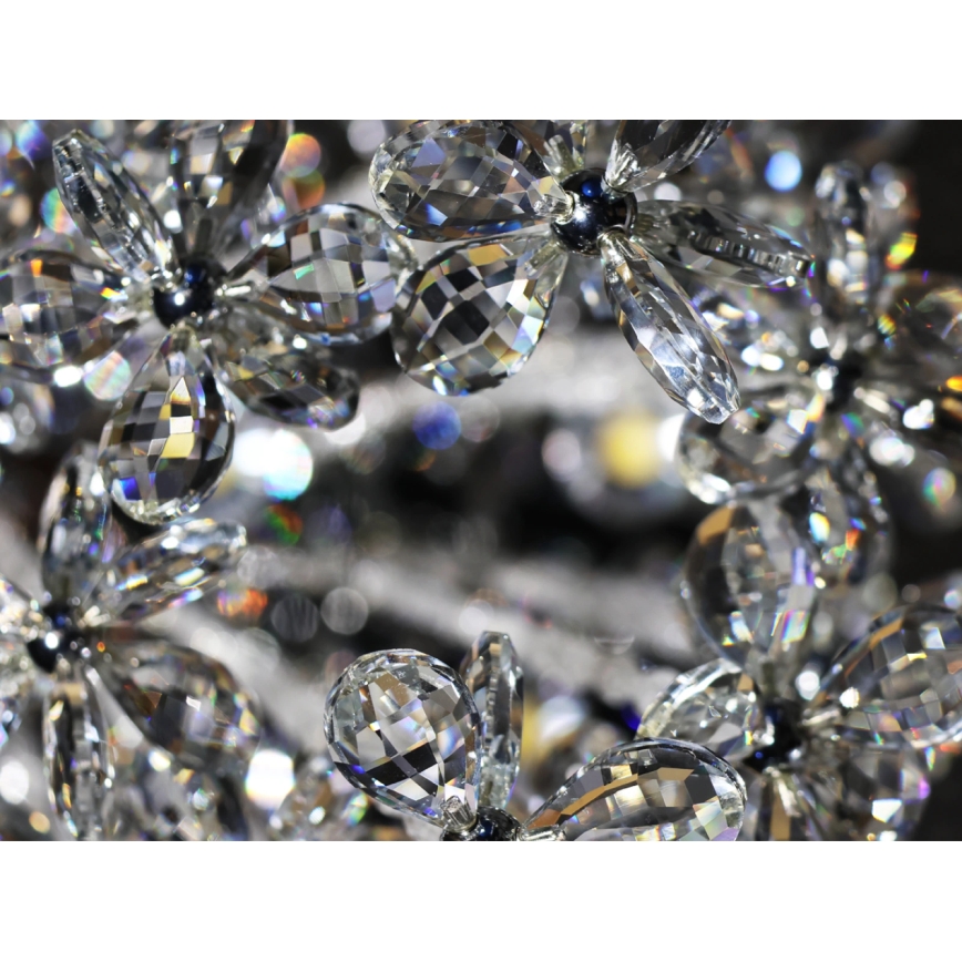 LED Crystal Ceiling Light SAMOA LED/30W/230V Ø 40 cm Polished Chrome + Remote Control