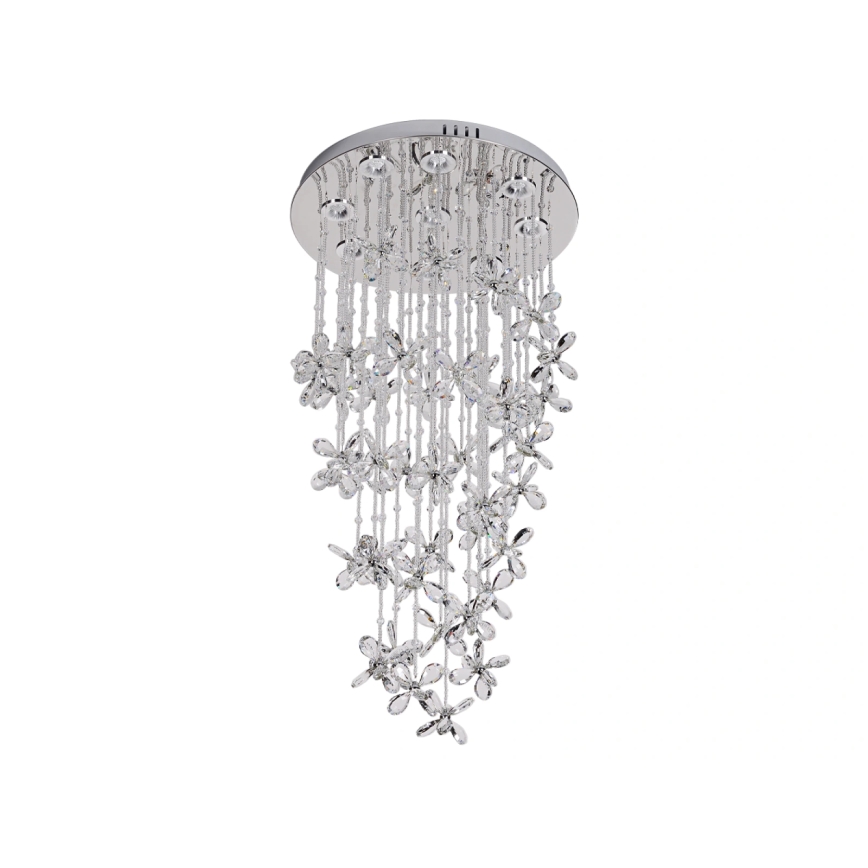 LED Crystal Ceiling Light SAMOA LED/30W/230V Ø 40 cm Polished Chrome + Remote Control
