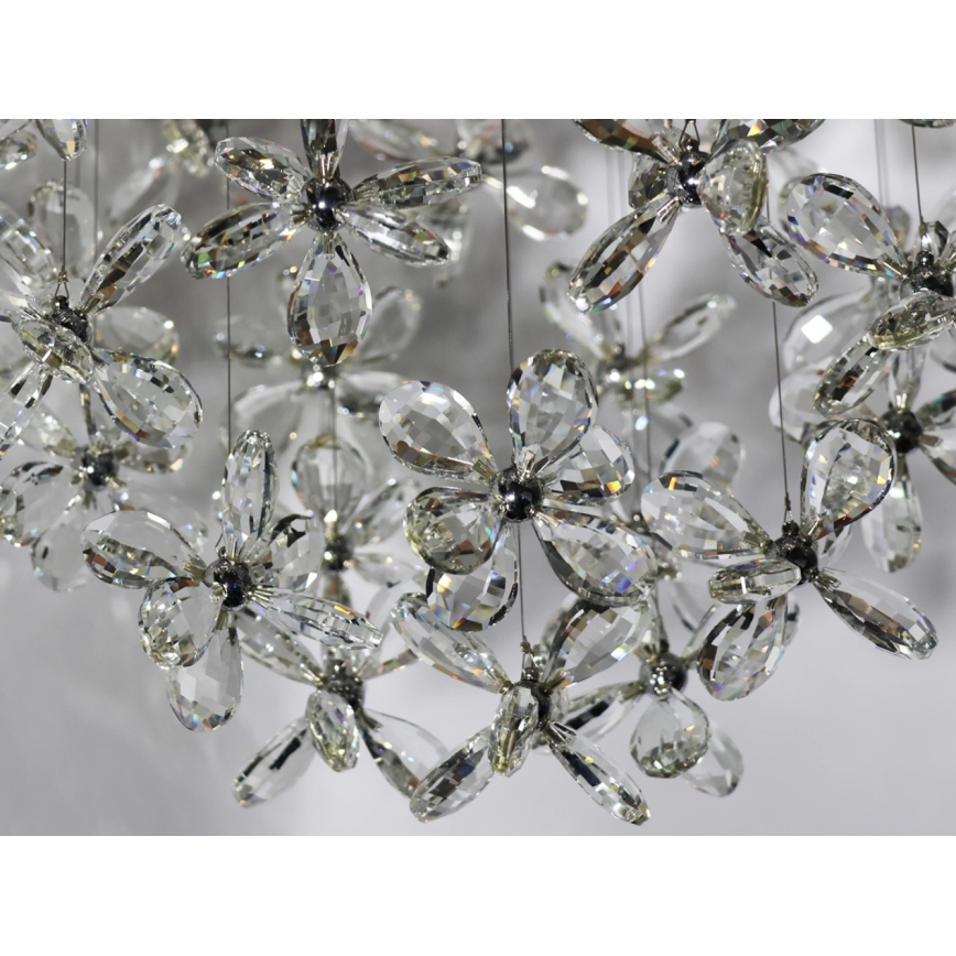 LED Crystal Ceiling Light SAMOA LED/30W/230V Ø 40 cm Polished Chrome + Remote Control
