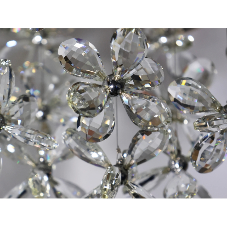 LED Crystal Ceiling Light SAMOA LED/30W/230V Ø 40 cm Polished Chrome + Remote Control