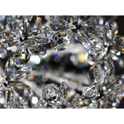 LED Crystal Ceiling Light SAMOA LED/30W/230V Ø 40 cm Polished Chrome + Remote Control