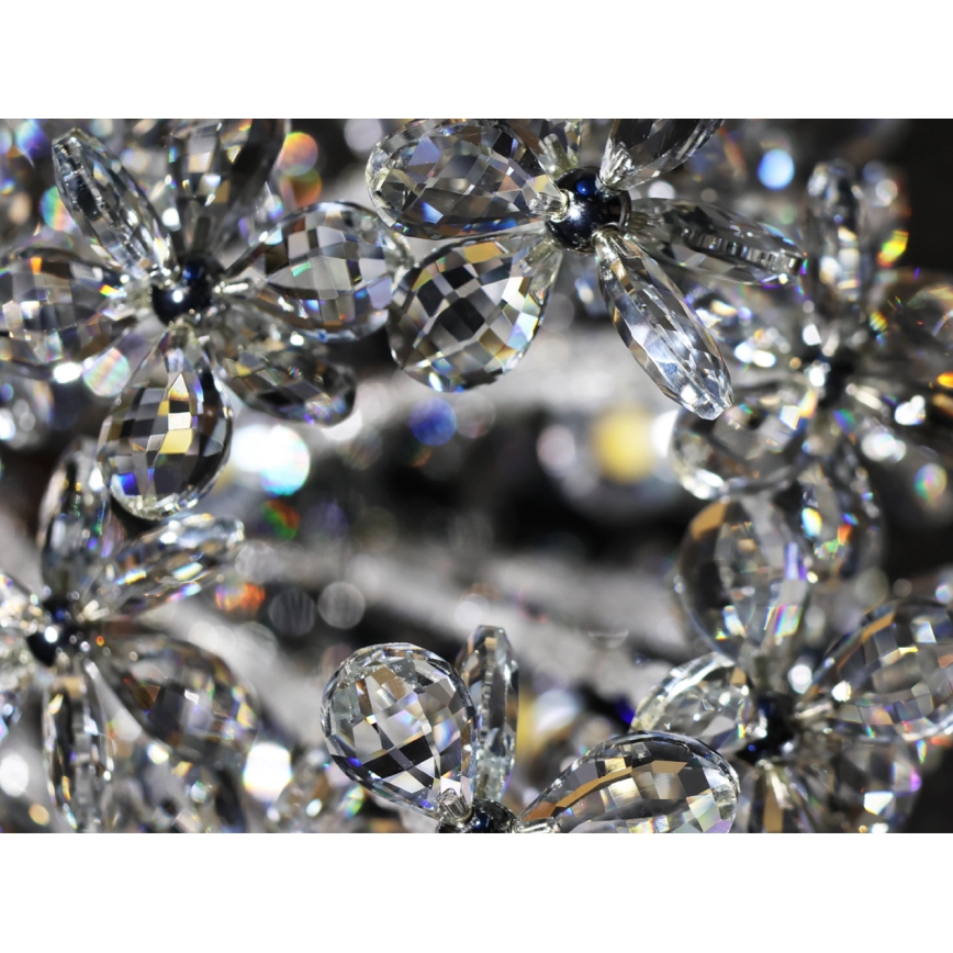 LED Crystal Ceiling Light SAMOA LED/30W/230V Ø 40 cm Polished Chrome + Remote Control