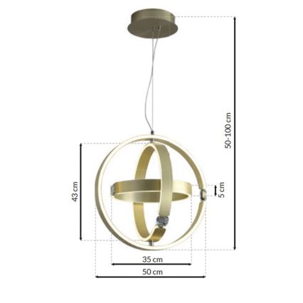 LED Crystal chandelier on a string SIRIUS LED/80W/230V