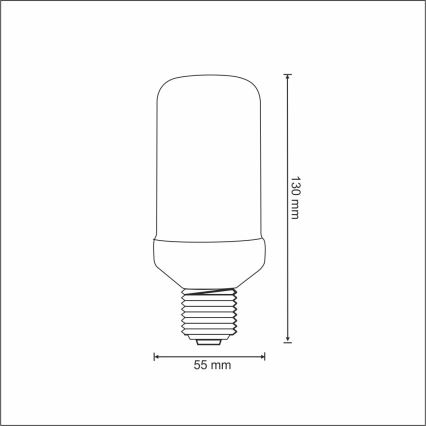 LED Decorative bulb FLAME T60 E27/3W/230V 1400K