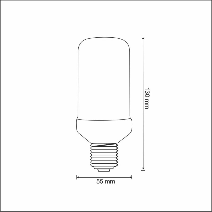 LED Decorative bulb FLAME T60 E27/3W/230V 1400K