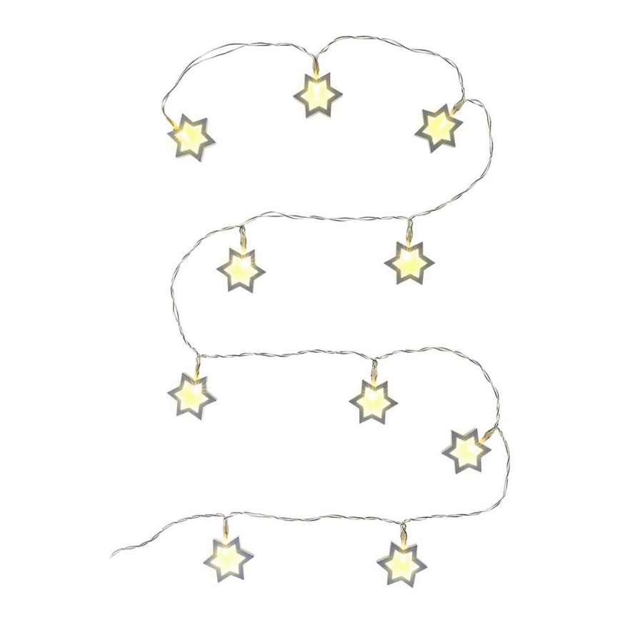 LED Decorative chain 10xLED/2xAA 1,8m warm white