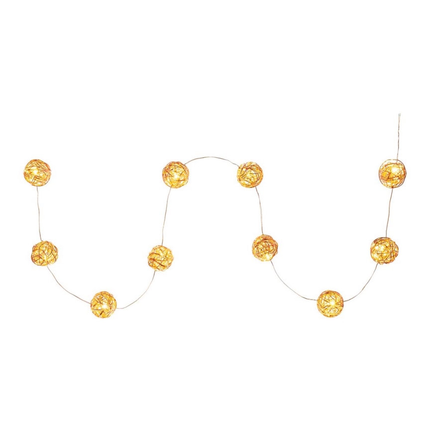 LED Decorative chain 10xLED/2xAA warm white