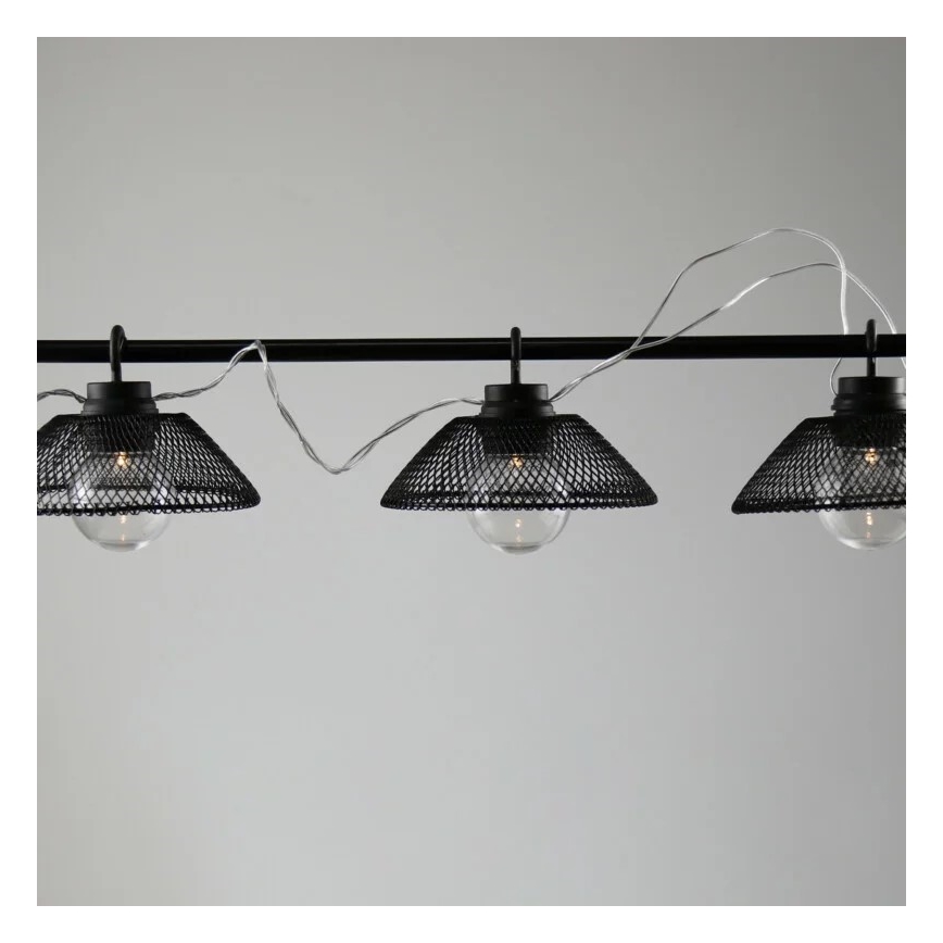 LED Decorative chain ASTRA 10xLED/2xAA 2,1 m black