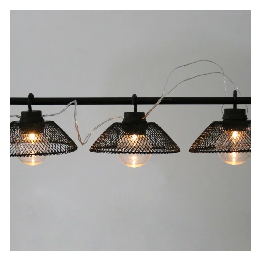 LED Decorative chain ASTRA 10xLED/2xAA 2,1 m black
