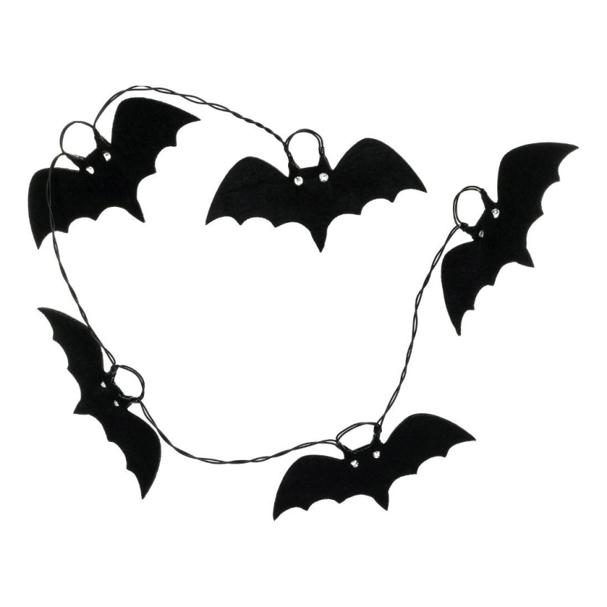 LED Decorative chain HALLOWEEN 10xLED/2xAA/warm white 1,3m bats