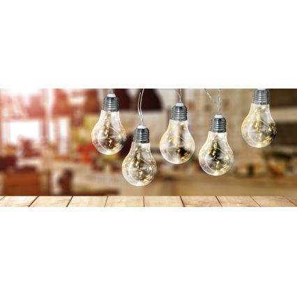 LED Decorative chain SMOLDER 2,1 m 10xLED/2xAA