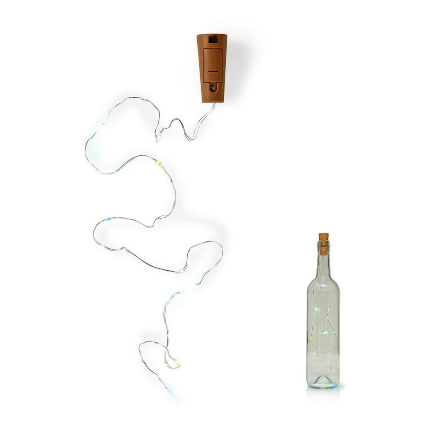 LED Decorative chain with a bottle stopper 8xLED/3xLR44 IP44 0,798m