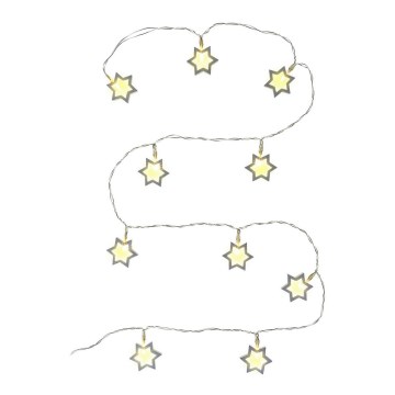 LED Decorative String Lights 10xLED/2xAA 1.8m Warm White