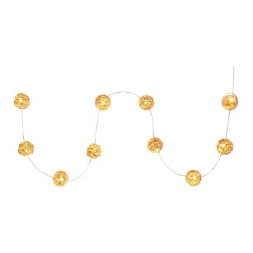 LED Decorative String Lights 10xLED/2xAA Warm White