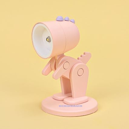 LED desk lamp LED/0,06W/3xLR41 pink dinosaur