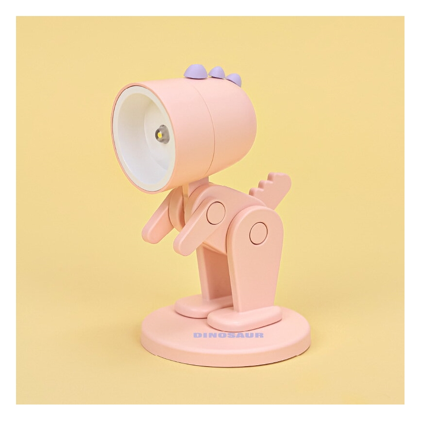 LED desk lamp LED/0,06W/3xLR41 pink dinosaur