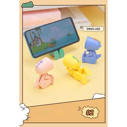 LED desk lamp LED/0,06W/3xLR41 pink dinosaur