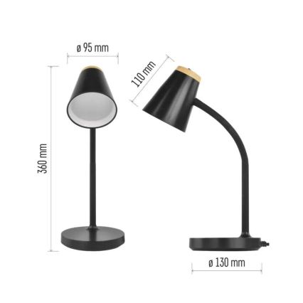 LED Desk Lamp TARA LED/4.5W/230V 4000K Black
