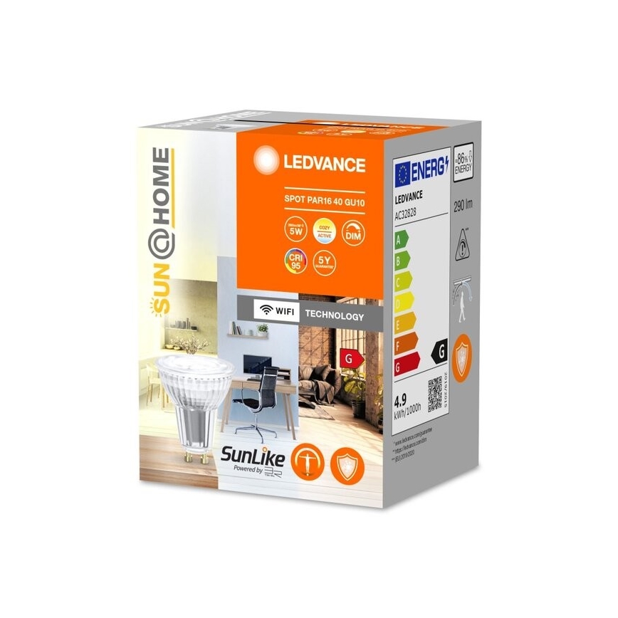 LED Dimmable antibacterial bulb PAR16 GU10/4,9W/230V Wi-Fi - Ledvance