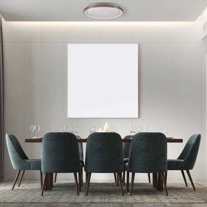 LED Dimmable bathroom ceiling light GRAŻYNA LED/72W/230V 3000-6000K d. 51 cm IP44 grey + remote control