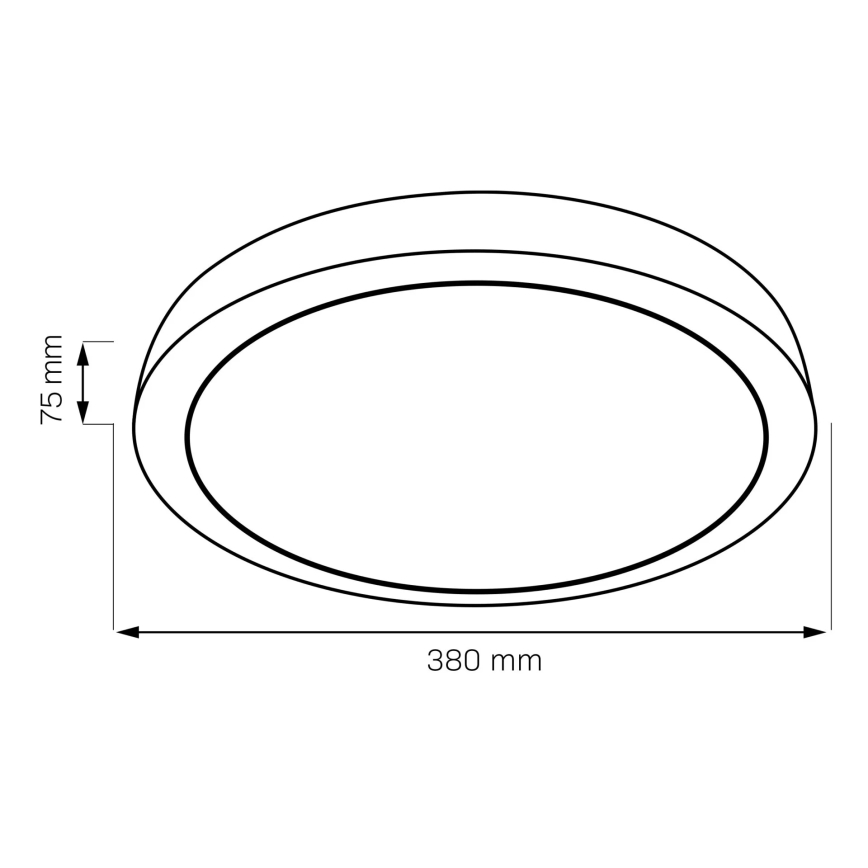 LED Dimmable bathroom ceiling light HALINA LED/48W/230V 3000-6000K d. 38 cm IP44 black + remote control