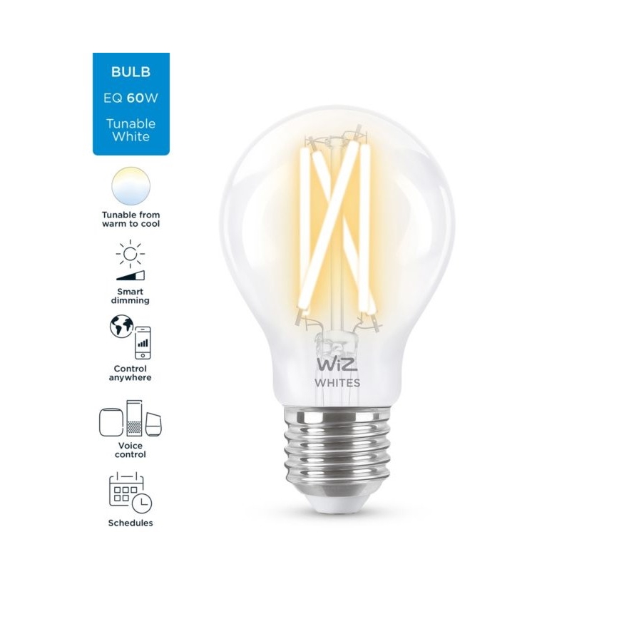 LED Dimmable bulb FILAMENT A60 E27/6,7W/230V 2700-6500K CRI 90 Wi-Fi - WiZ