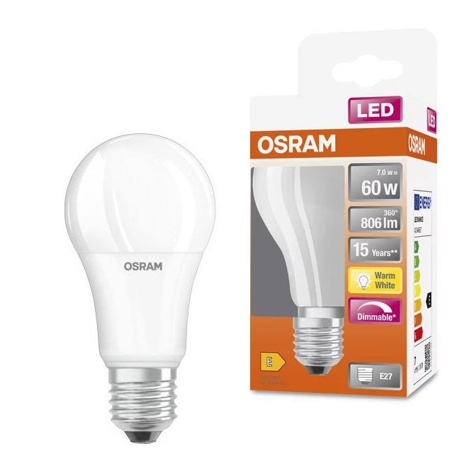 LED Dimmable bulb A60 E27/7W/230V 2700K - Osram