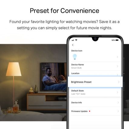 LED Dimmable Bulb A60 E27/8,7W/230V 2700K Wi-Fi - TP-Link