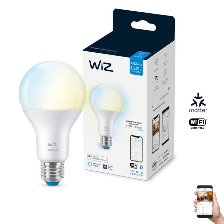 LED Dimmable bulb A67 E27/13W/230V 2700-6500K CRI 90 Wi-Fi - WiZ
